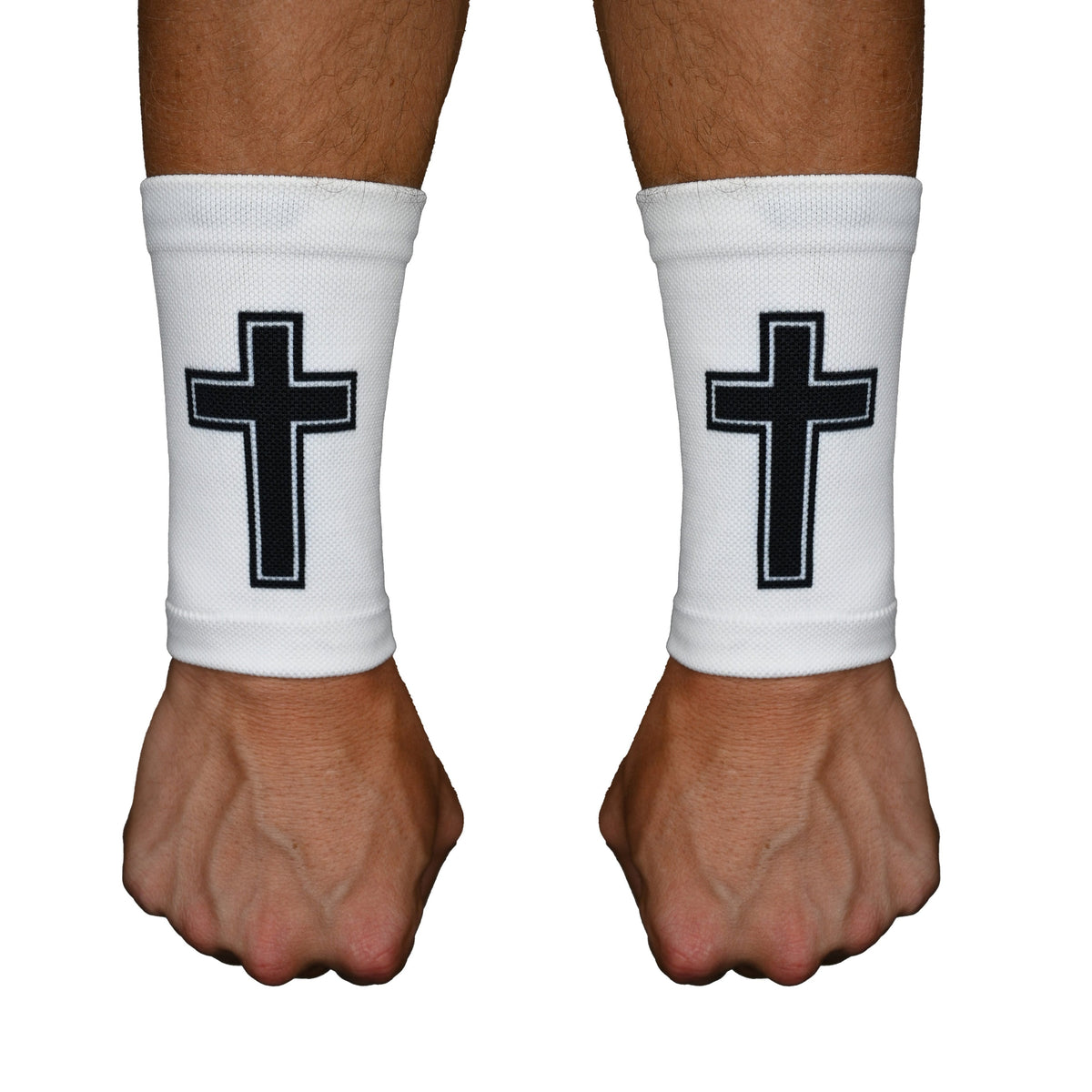 Faith Cross White Wrist Support Sleeves - Pro Game Sports
