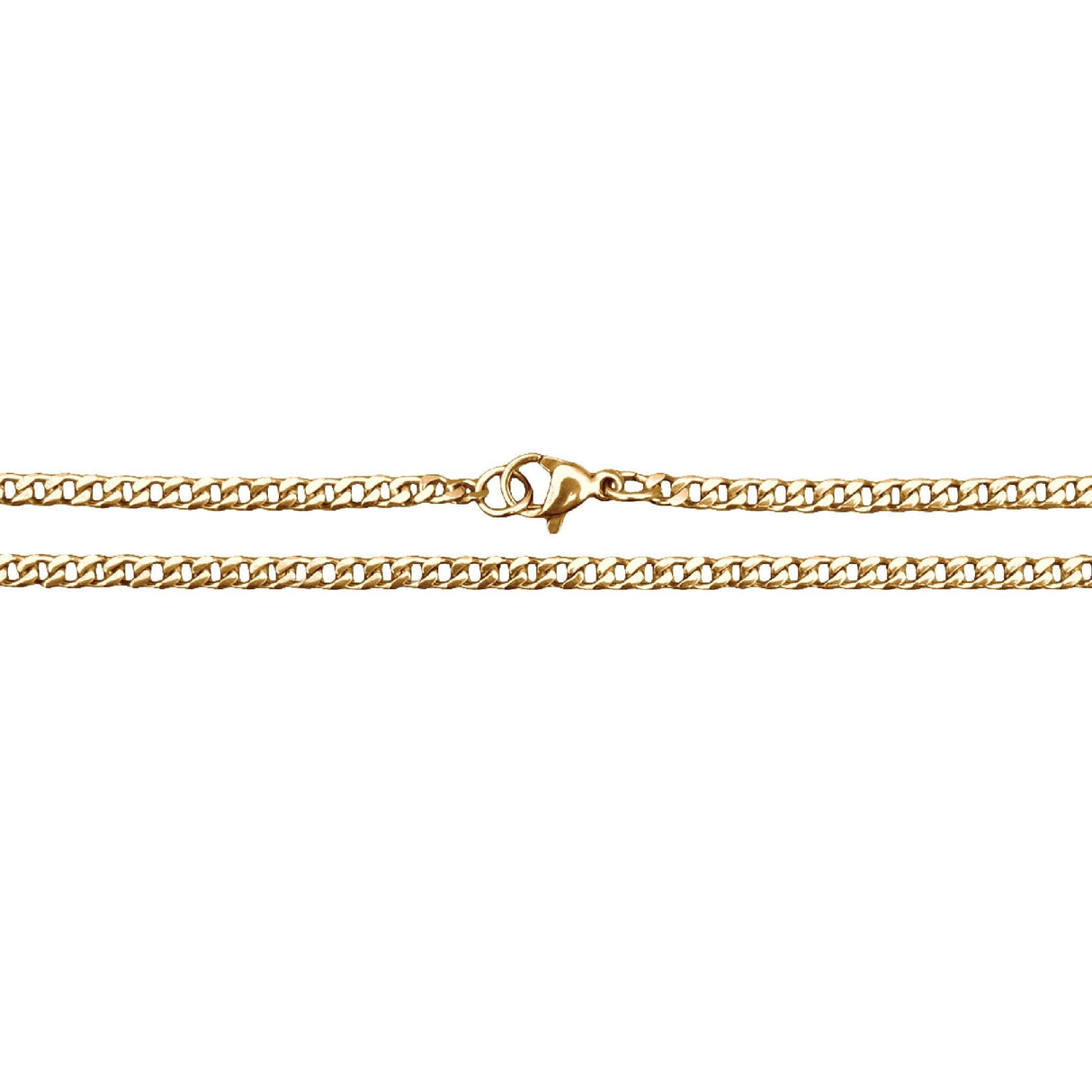 3mm Cuban Link Chain Necklace - 14K Gold Plated Stainless Steel - Pro Game Sports