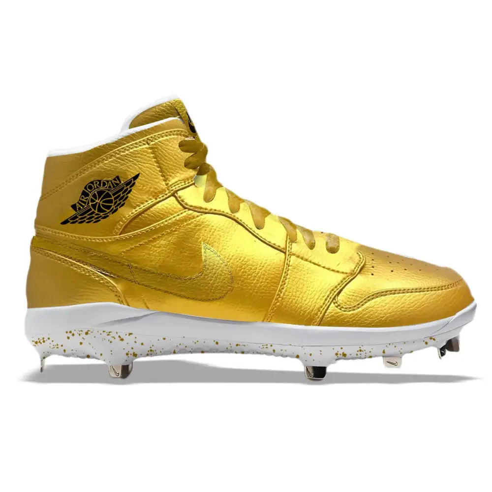 "Metallic Gold" Jordan 1 Retro Cleats