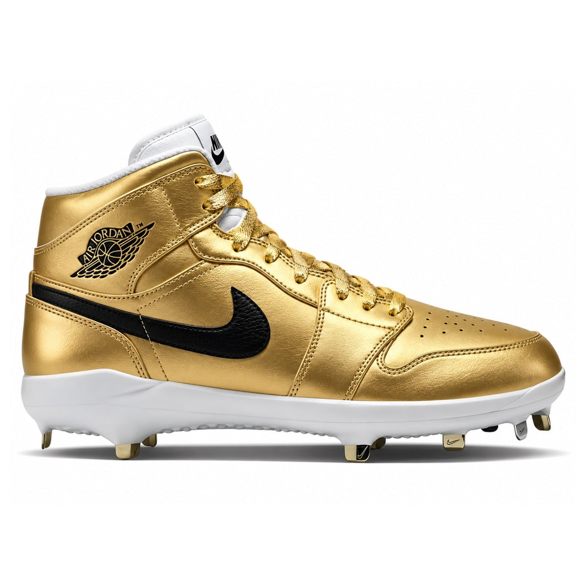 "Metallic Gold" Jordan 1 Retro Cleats