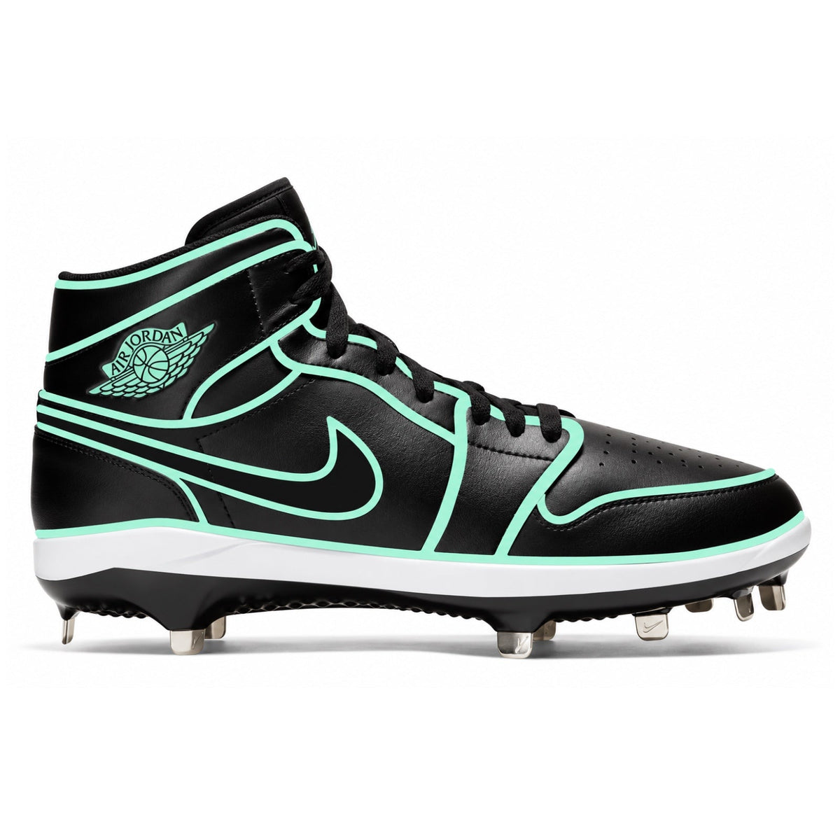 "Mint Green Lines" Jordan 1 Retro Cleats
