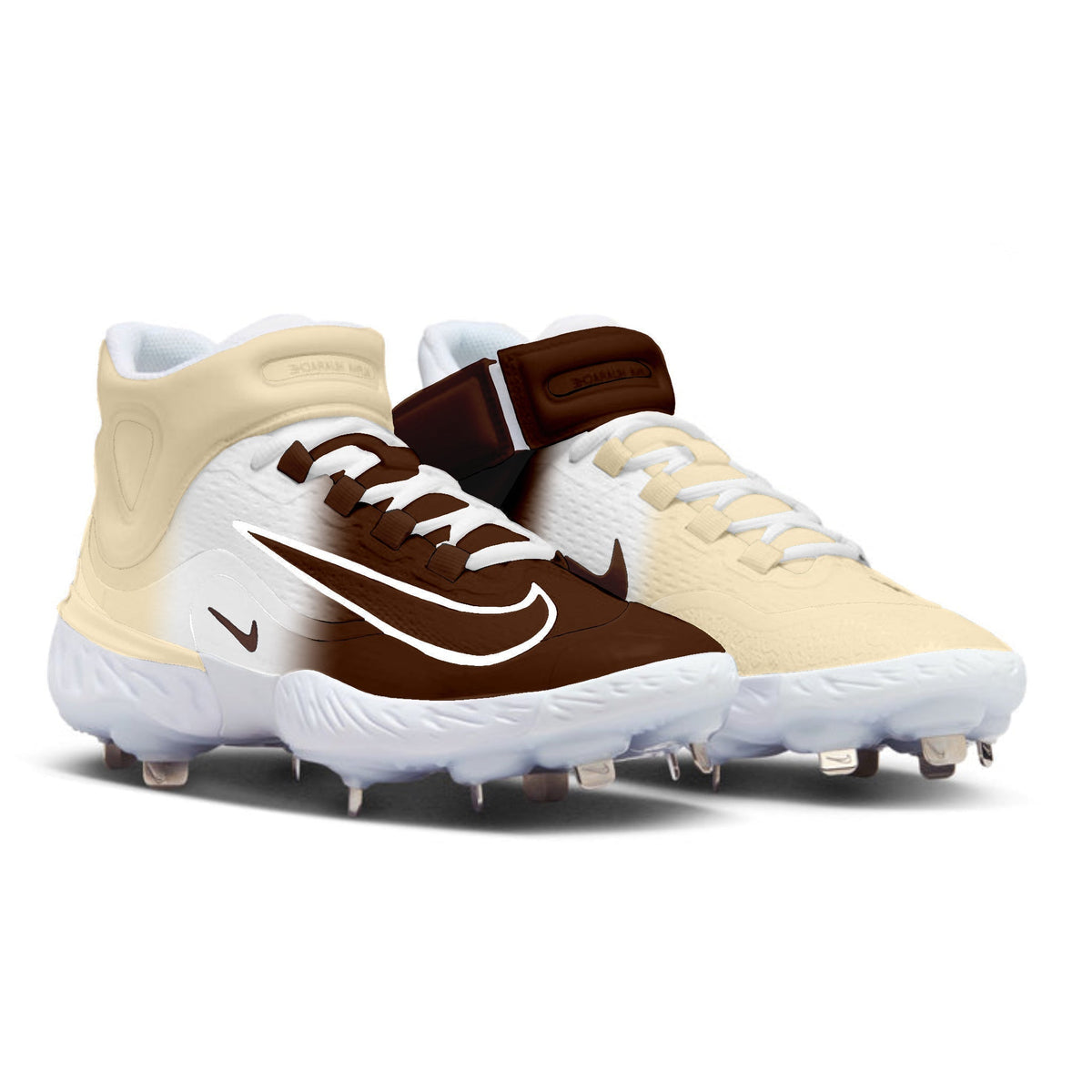 "Mocha Fade" Nike Alpha Huarache Elite 4 Mid Cleats