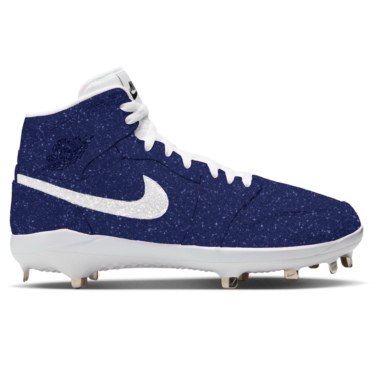 "Navy Blue Glitter" Jordan 1 Retro Cleats