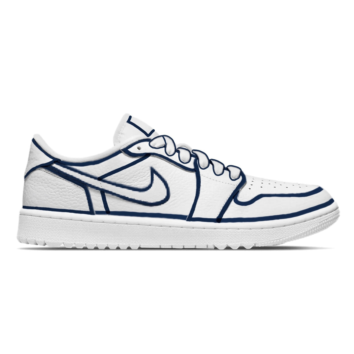 "Navy Blue Lines" Jordan 1 Golf Shoes