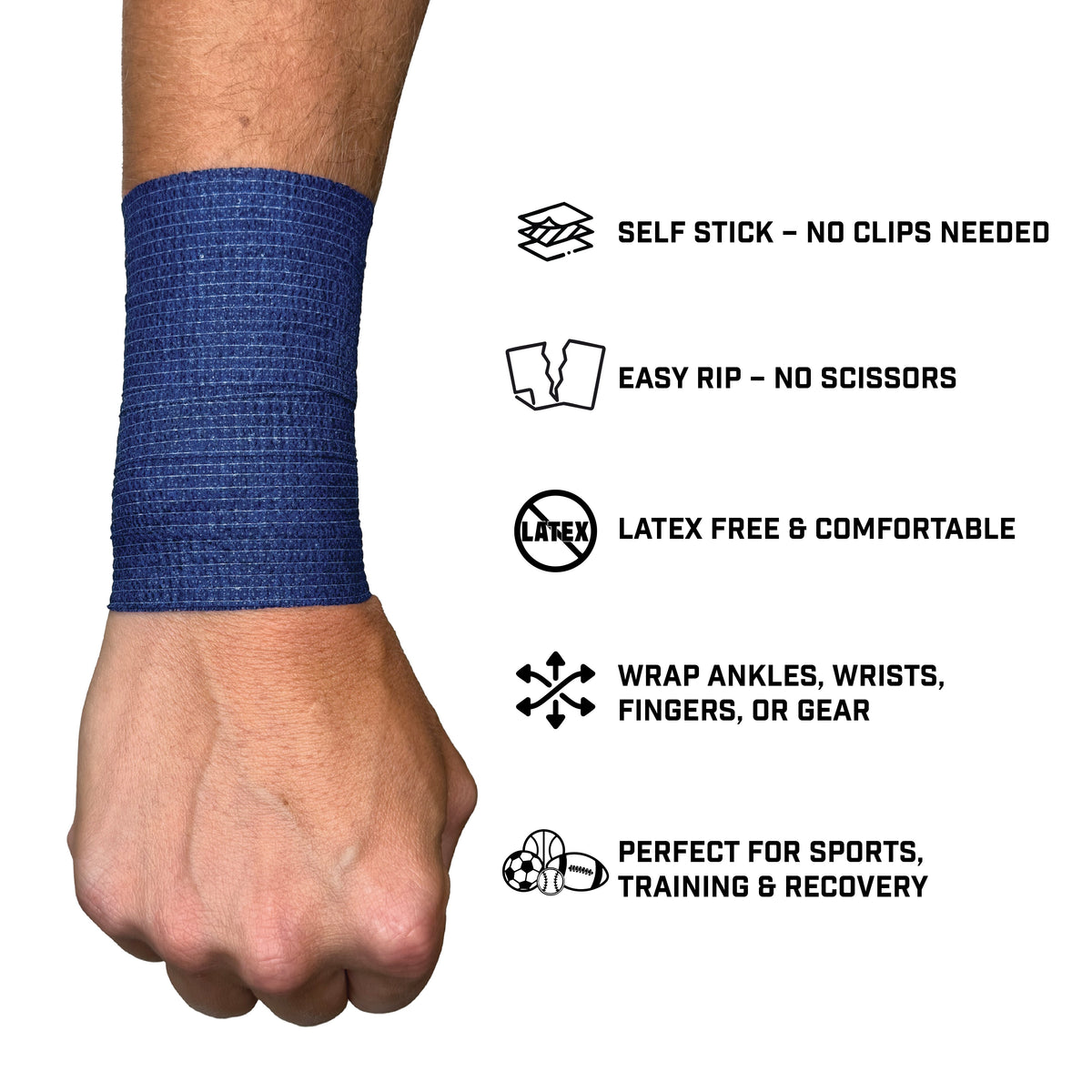 Navy Self Stick Athletic Tape - Pro Game Sports