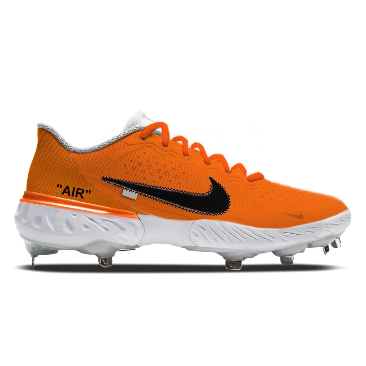 "Orange Force OW" Nike Alpha Huarache Elite 3 Low Cleats