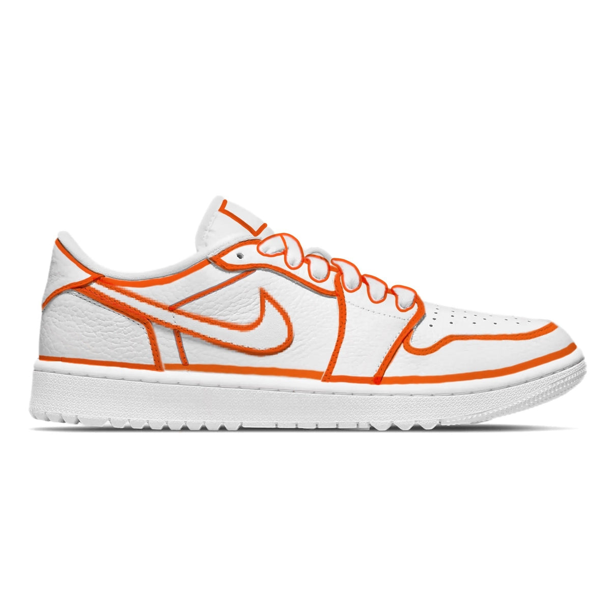 "Orange Lines" Jordan 1 Golf Shoes