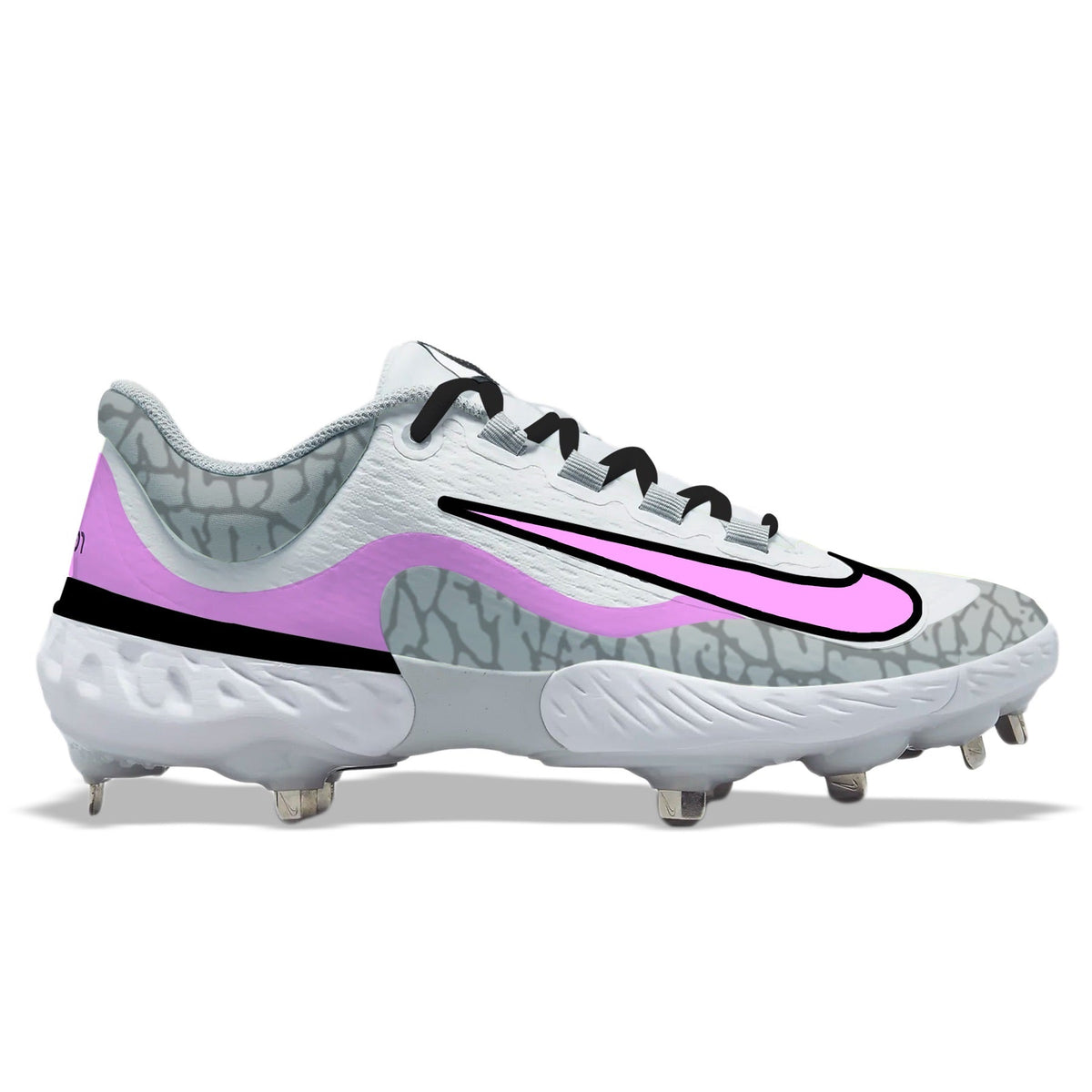"Pink Concrete" Nike Alpha Huarache Elite 4 Low Cleats