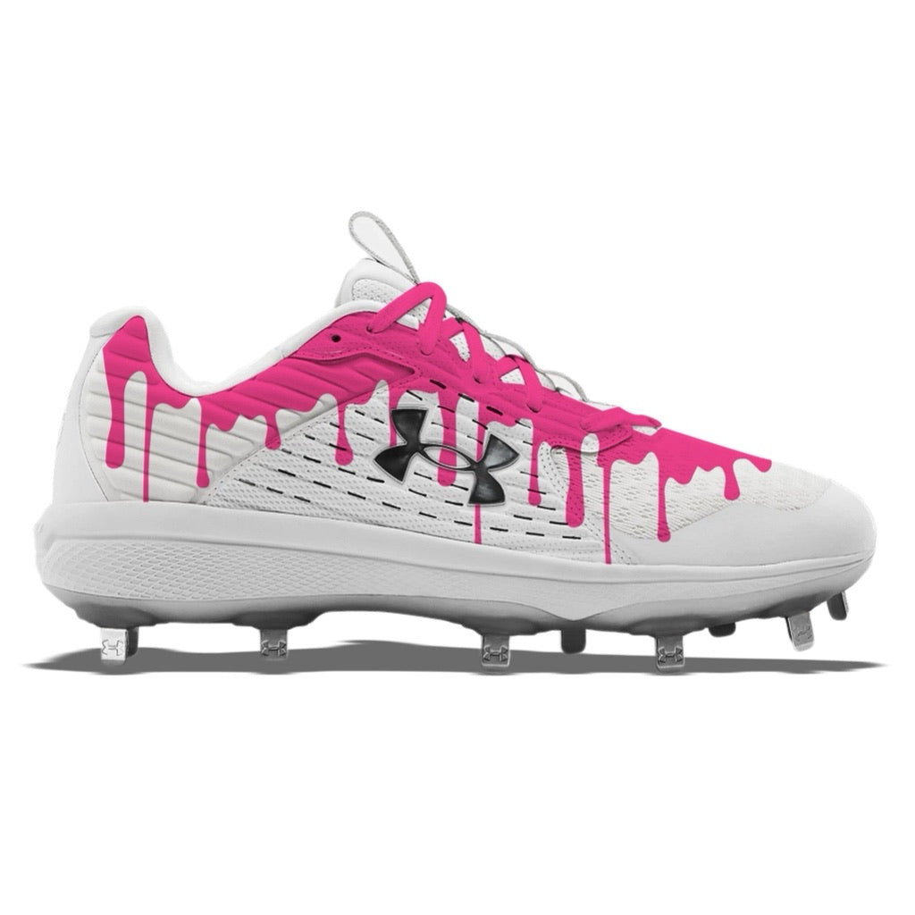 "Pink Drip" Under Armour Yard Low MT Cleats