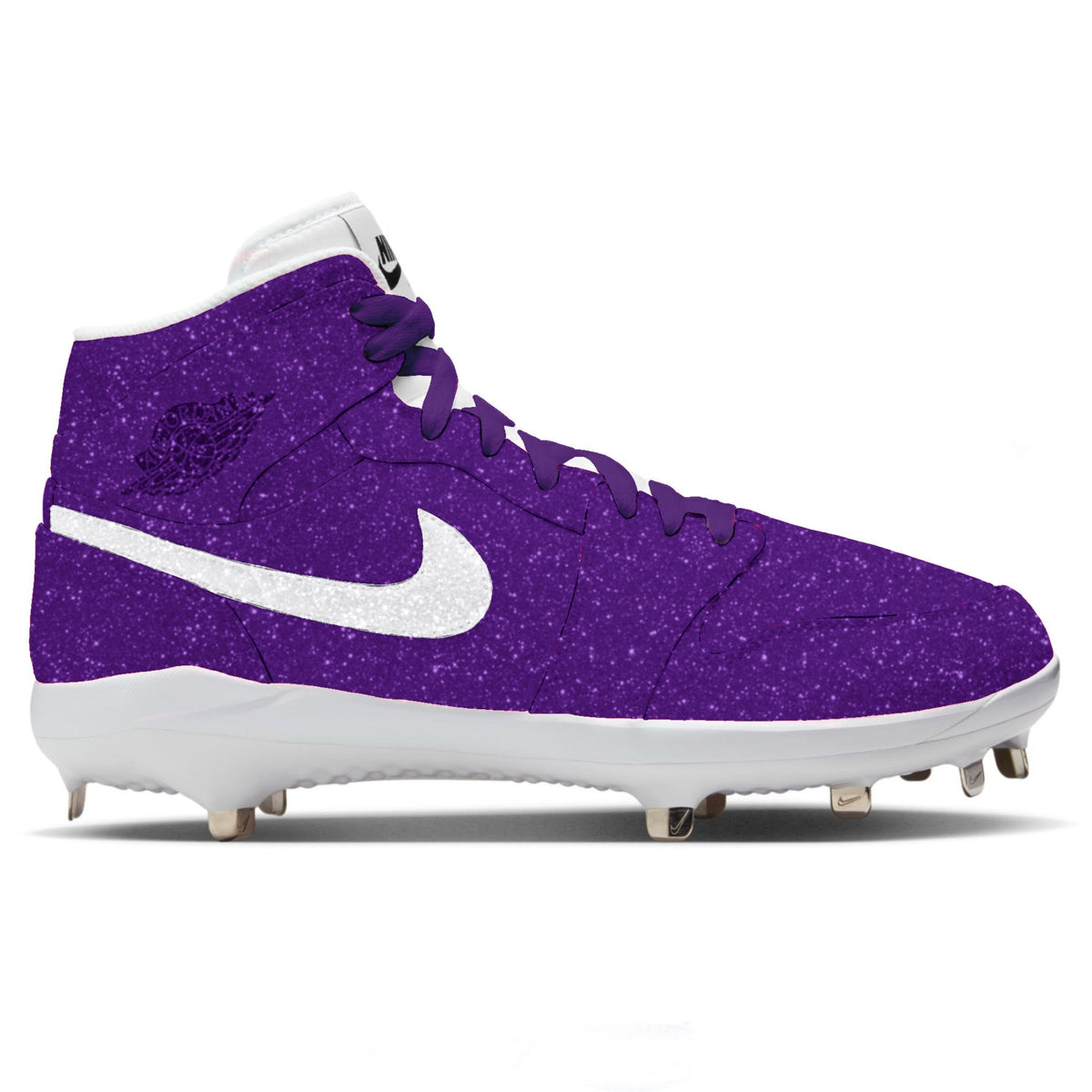 "Purple Glitter" Jordan 1 Retro Cleats