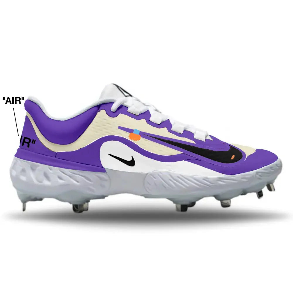 "Purple OW" Nike Alpha Huarache Elite 4 Low Cleats