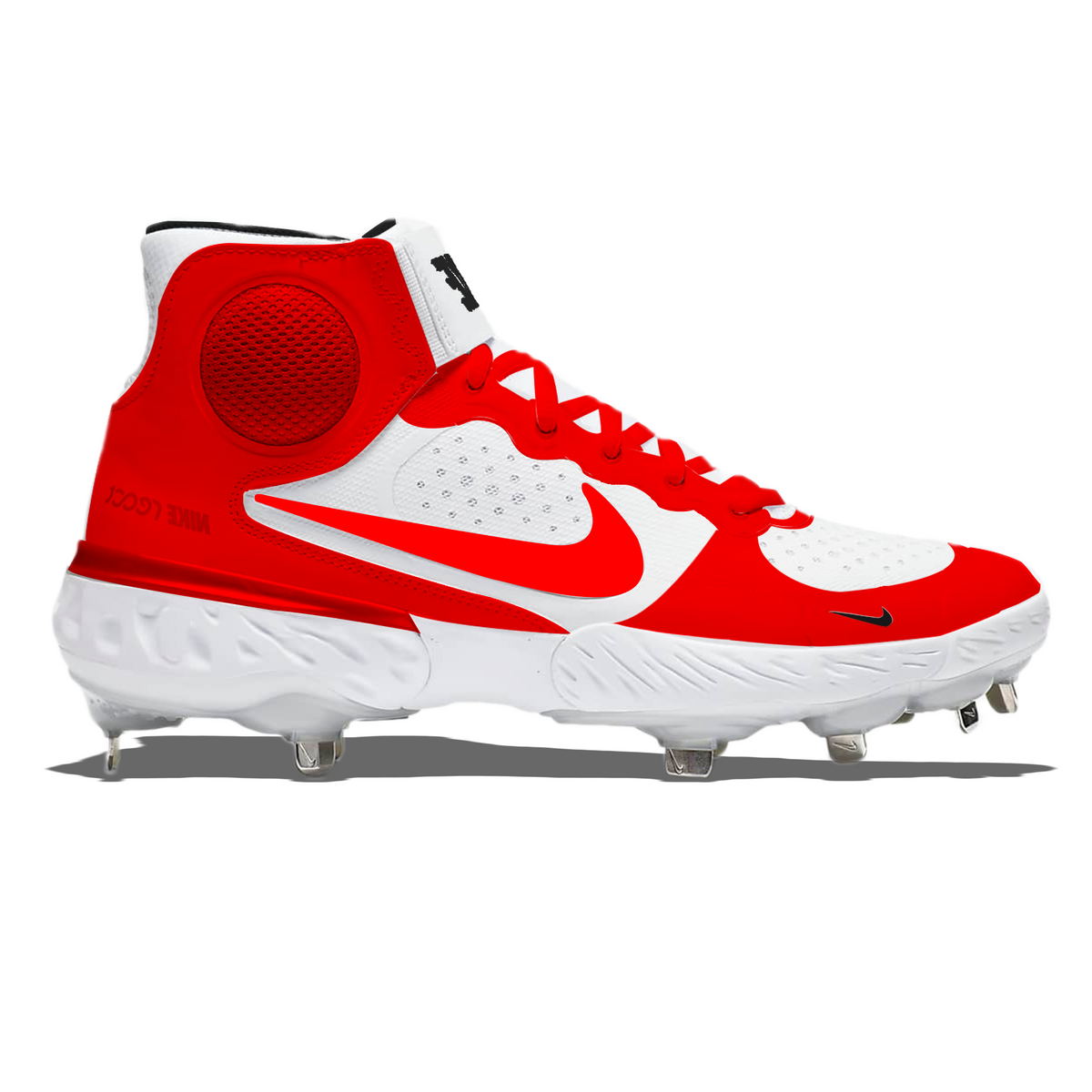 "Red and White" Nike Alpha Huarache Elite 3 Mid Cleats