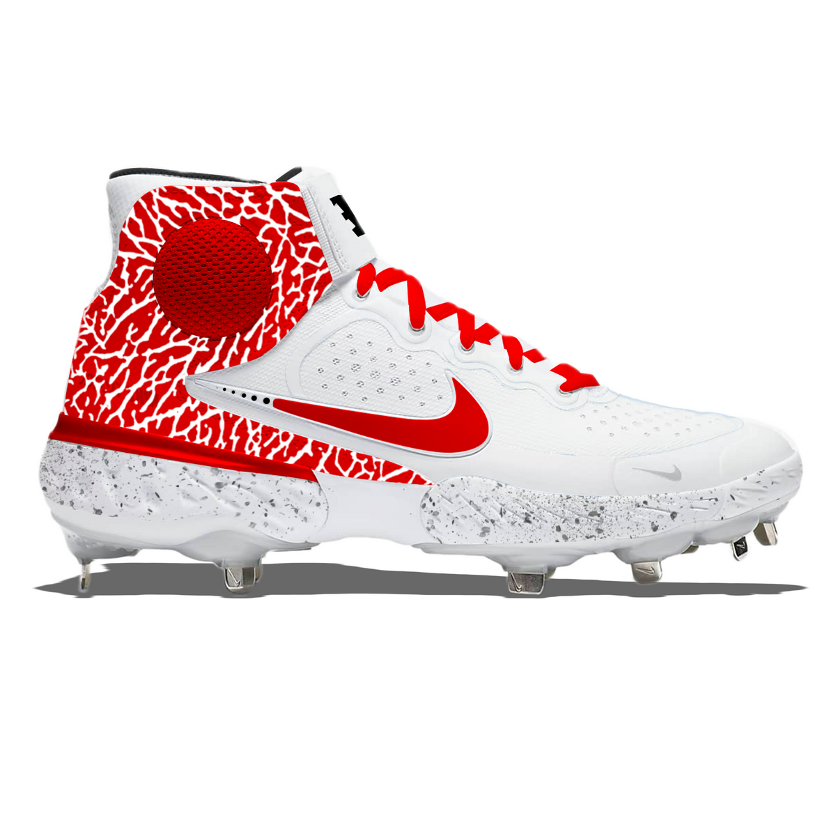 "Red Elephant" Nike Alpha Huarache Elite 3 Mid Cleats