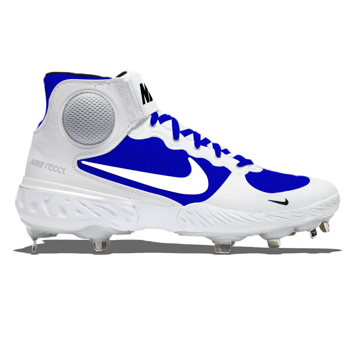 "Retro Blue & White" Nike Alpha Huarache Elite 3 Mid Cleats