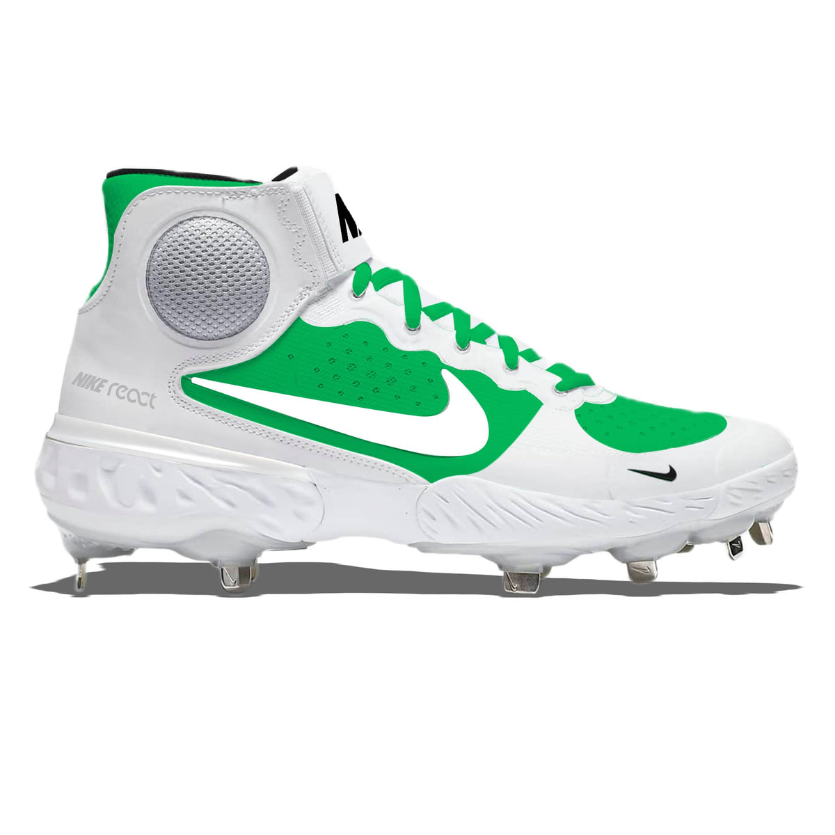 "Retro Green & White" Nike Alpha Huarache Elite 3 Mid Cleats