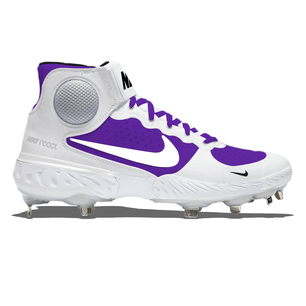 "Retro Purple & White" Nike Alpha Huarache Elite 3 Mid Cleats
