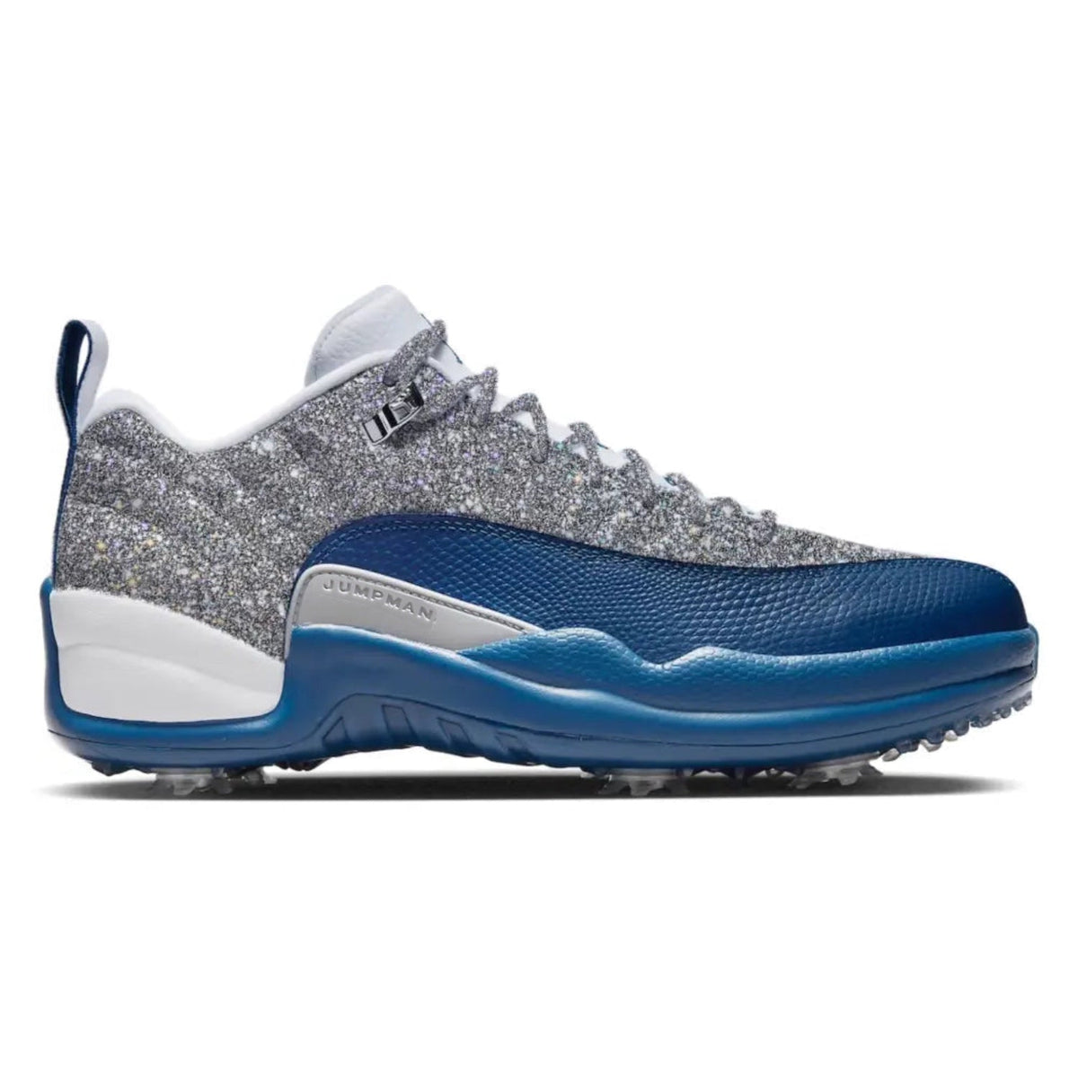 "Silver Glitter" Jordan 12 Retro Golf Shoes