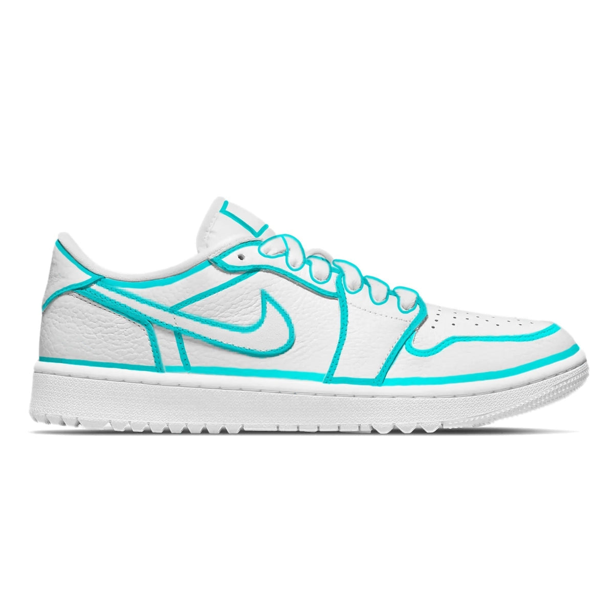 "Teal Lines" Jordan 1 Golf Shoes