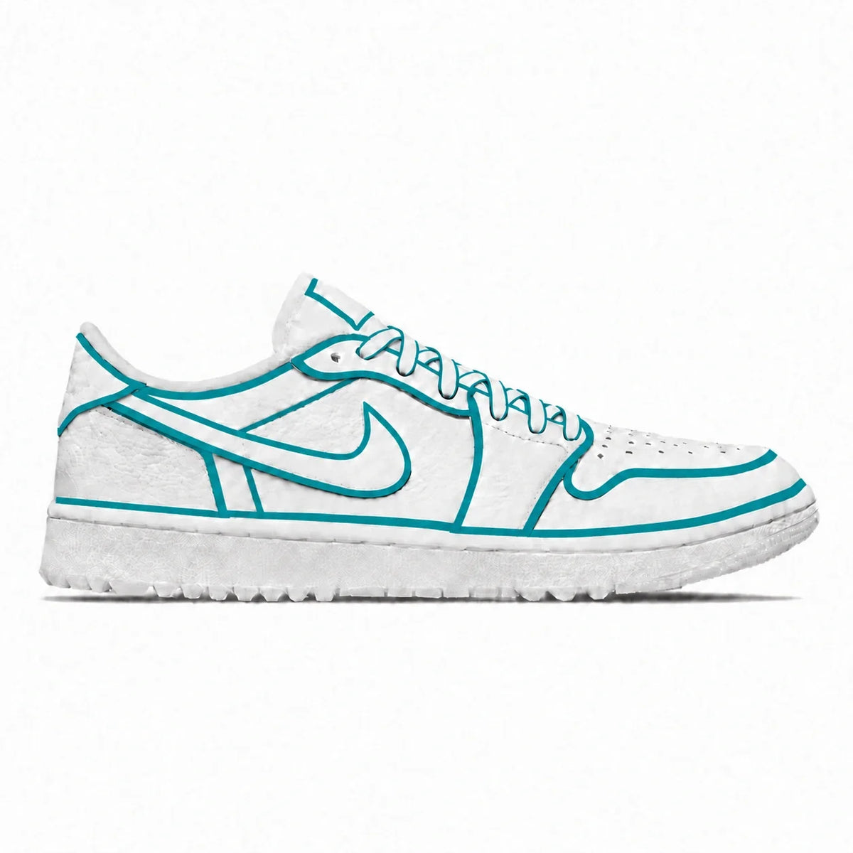 "Teal Lines" Jordan 1 Golf Shoes