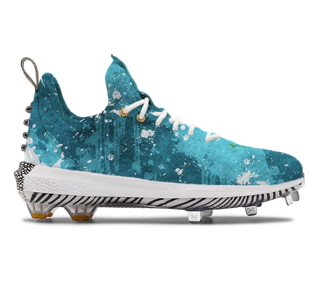 "Teal Splatter" Under Armour Harper 5 Cleats