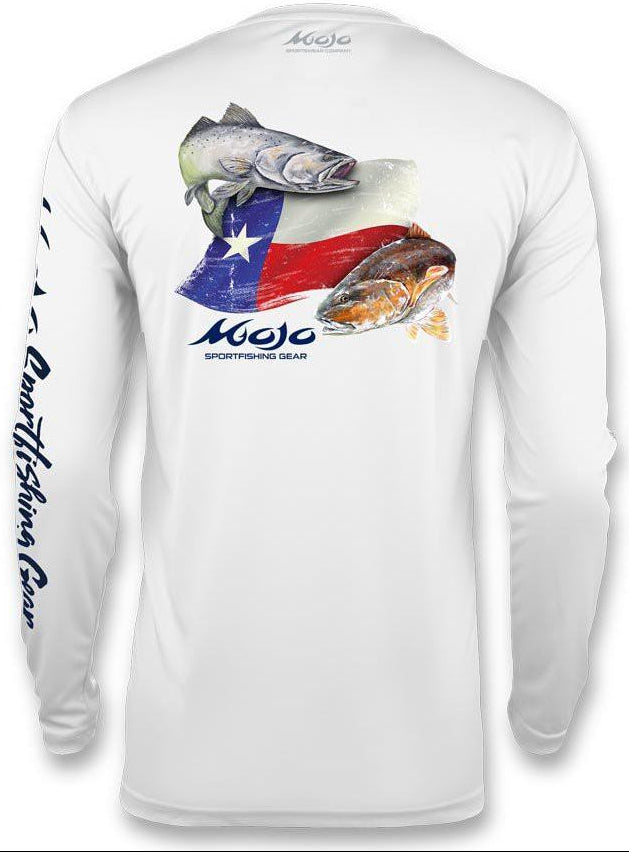 Men's SoWAL Sun Jersey Texas Flag Redfish/Trout Long Sleeve