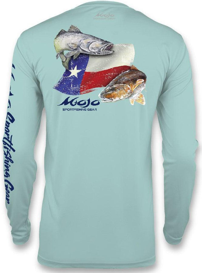 Men's SoWAL Sun Jersey Texas Flag Redfish/Trout Long Sleeve