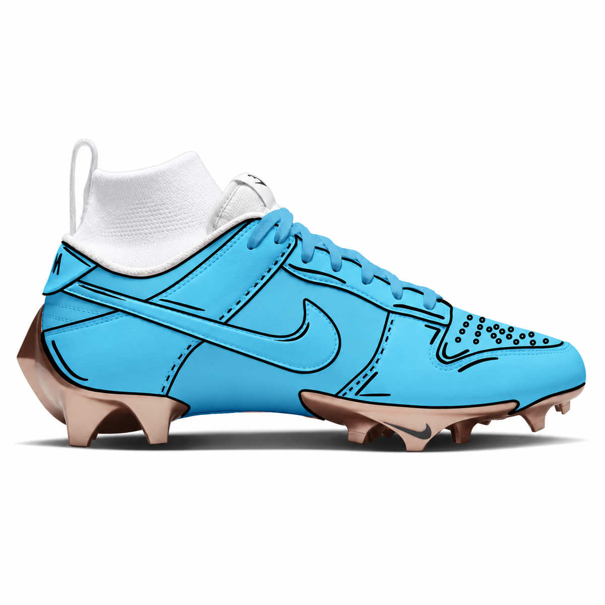 "University Blue Sketch" Nike Vapor Edge Dunk Cleats