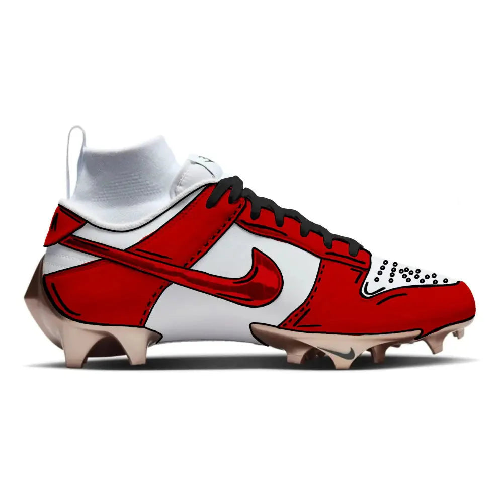 "University Red Sketch" Nike Vapor Edge Dunk Cleats