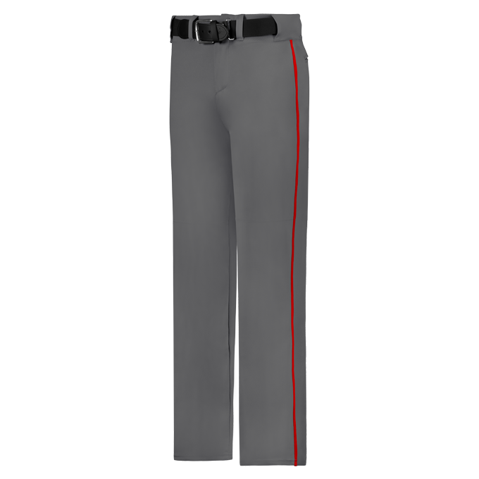 Gray pants with a red stripe on a white background