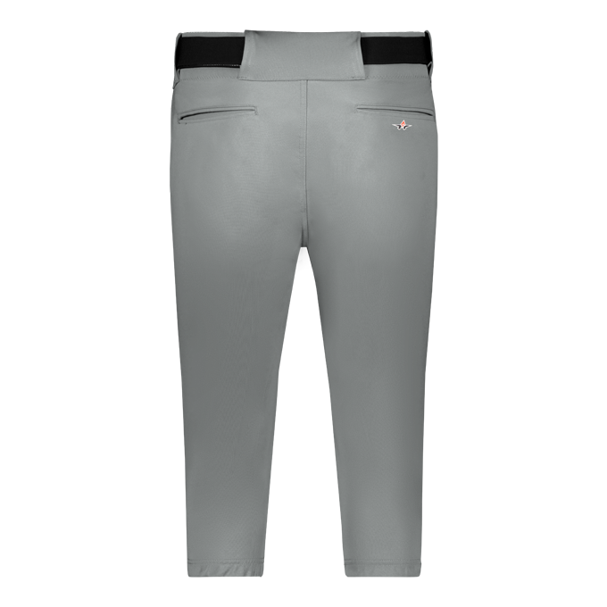 Grey pants with a black belt on a grey background