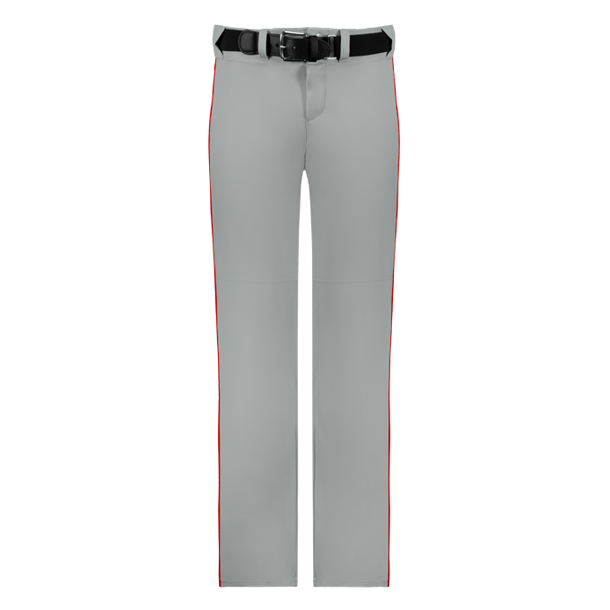 Gray pants with red accents on a white background