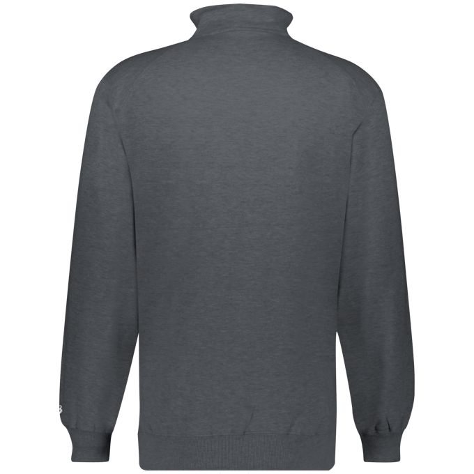 Gray half-zip sweatshirt on a white background