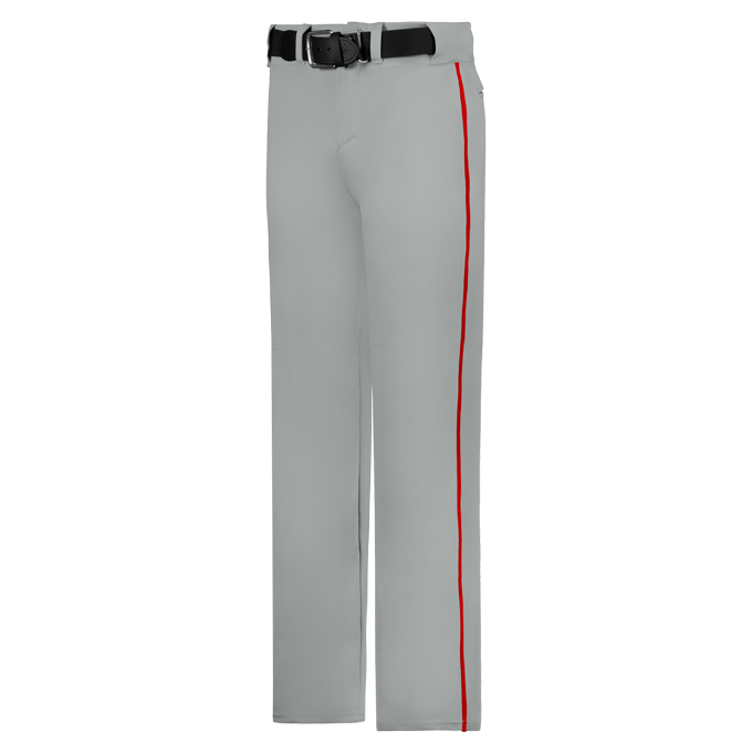 Gray pants with a red stripe on a white background