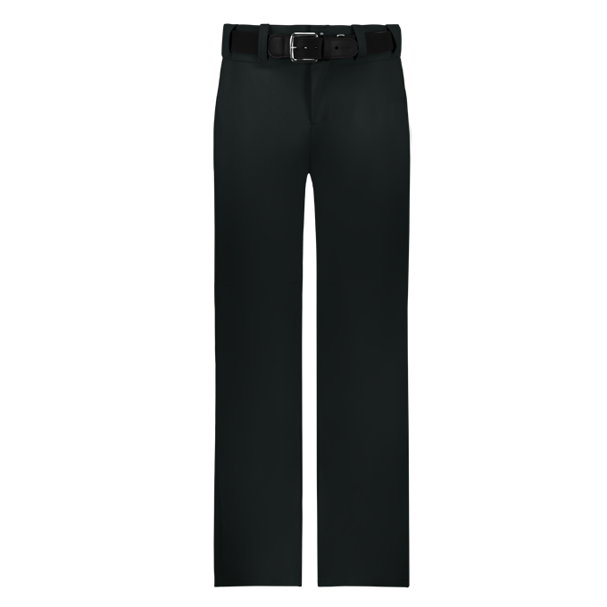 Black pants with a belt on a white background