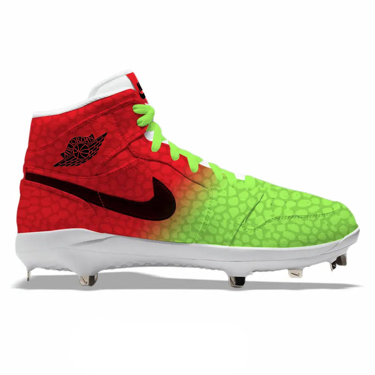 "Watermelon Grinch" Jordan 1 Retro Cleats