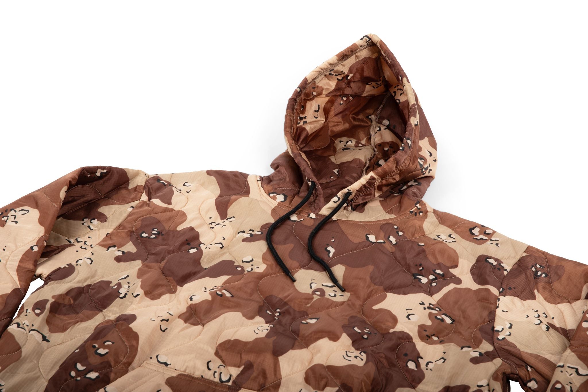 Camouflage-patterned jacket on a white background