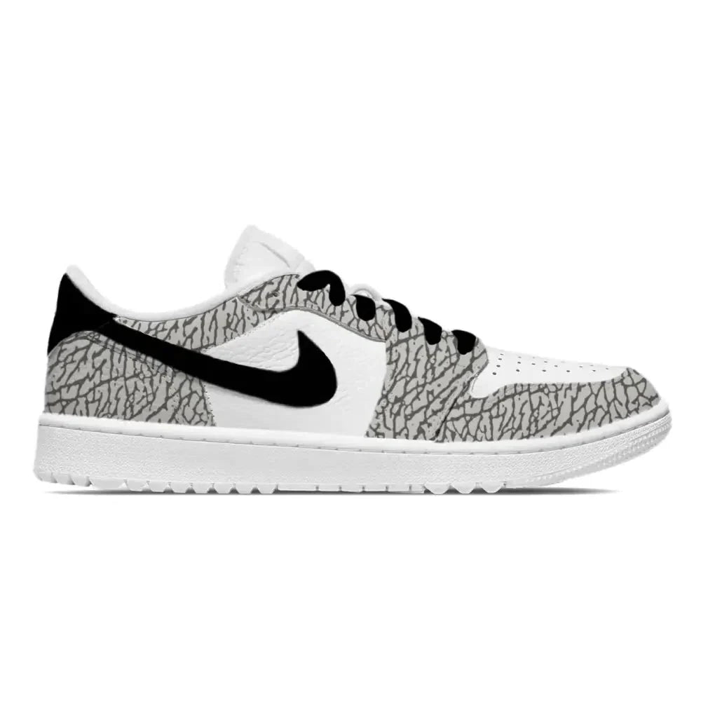 "White Cement" Jordan 1 Golf Shoes - Size 3.5 Men's / 5 Women's