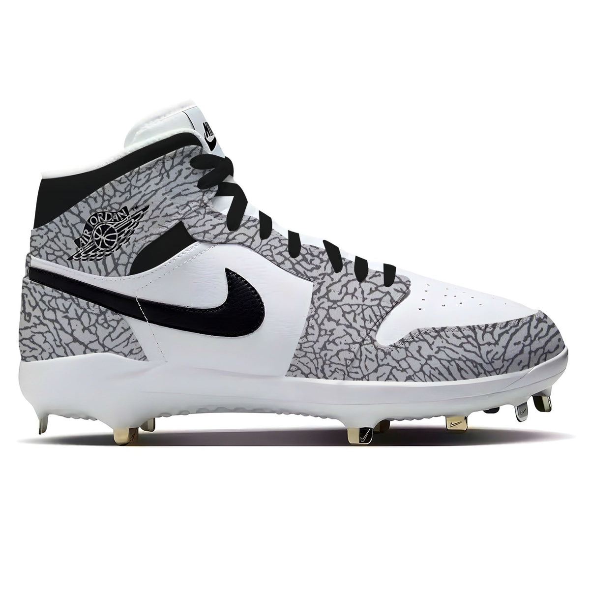 "White Cement" Jordan 1 Retro Cleats