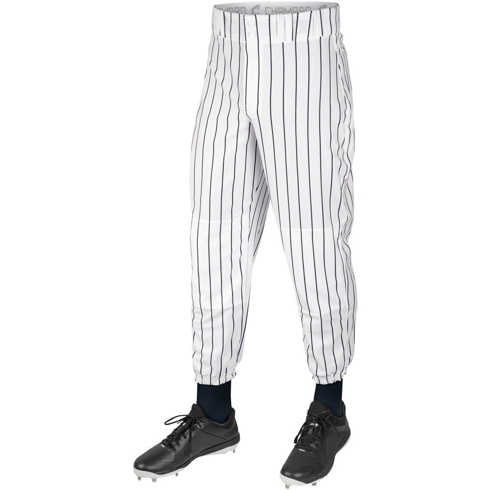 White baseball pants fashion with black stripe