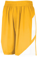 Yellow shorts with drawstring on a white background