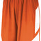 Orange shorts with white stripes on a white background