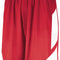Red shorts with a white stripe on a white background