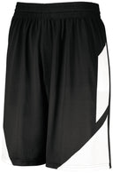 Black shorts with a white stripe on a white background