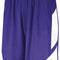 Purple shorts with a white stripe on a white background