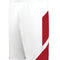 White shorts with a red diagonal stripe on a white background