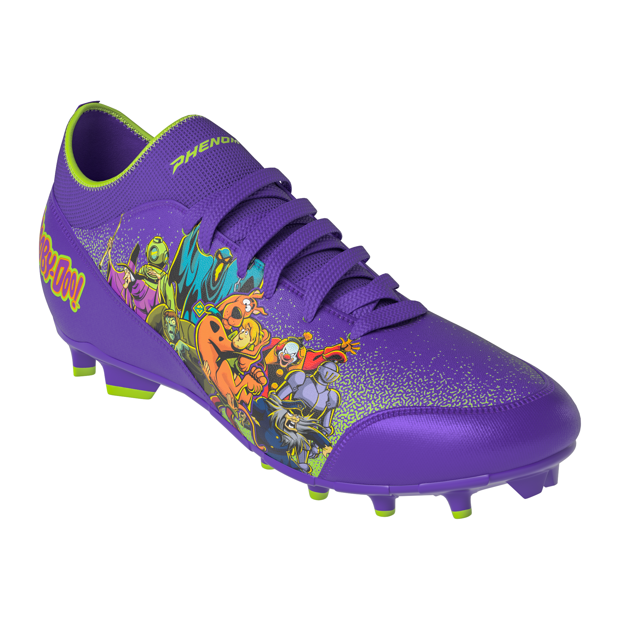 Scooby-Doo 'Unmasked' Purple Youth Football Cleats - Velocity 3.0 by Phenom Elite