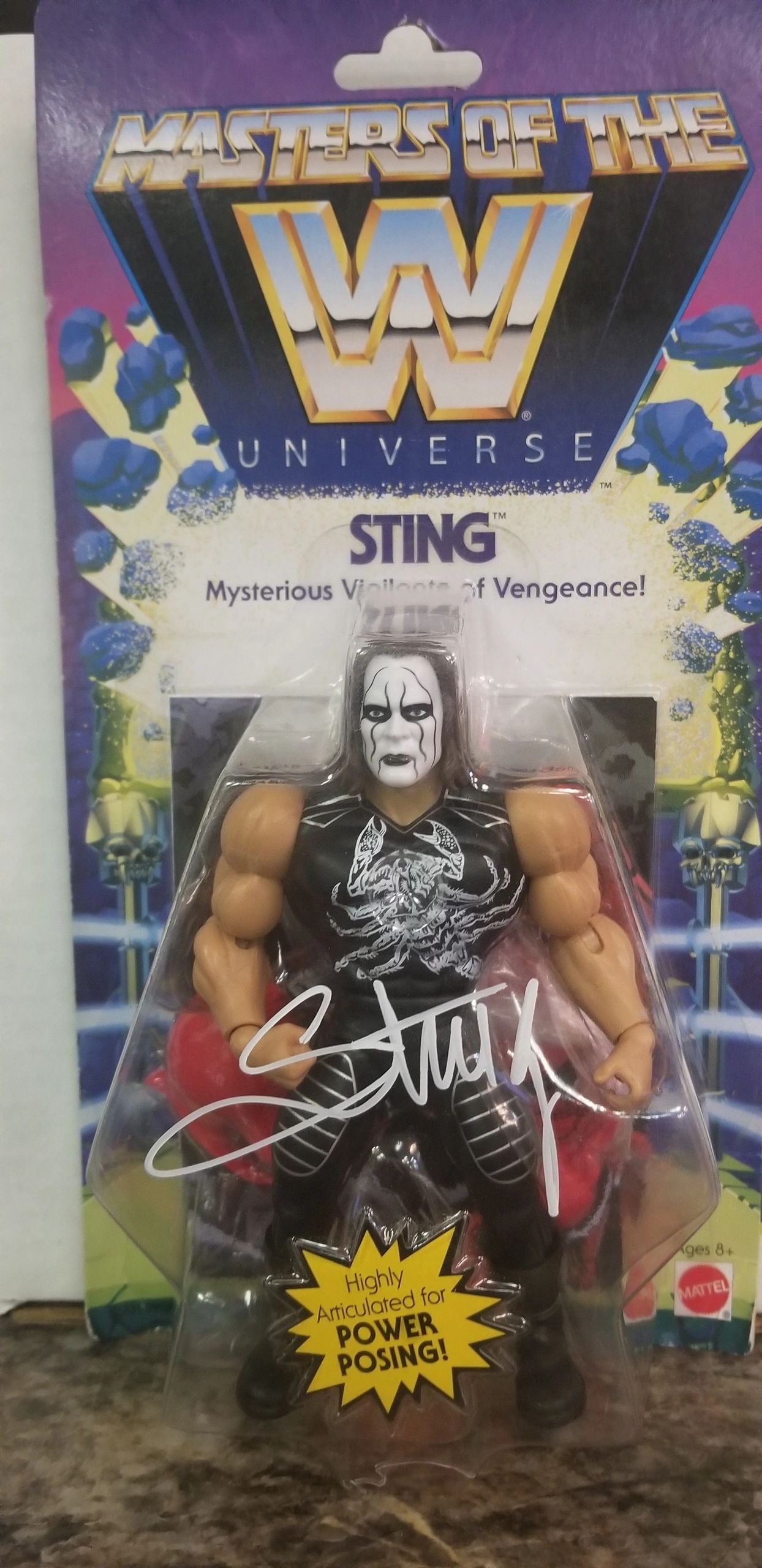 Sting WWE Masters of the WWE Universe Action Figure SIGNED W/JSA COA