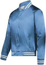 Satin Baseball Jacket/Striped Trim