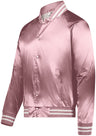 Satin Baseball Jacket/Striped Trim