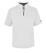 B-Core S/S 1/4 Zip - Adult (Silver and White)